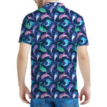 Colorful Dolphin Pattern Print Men's Polo Shirt