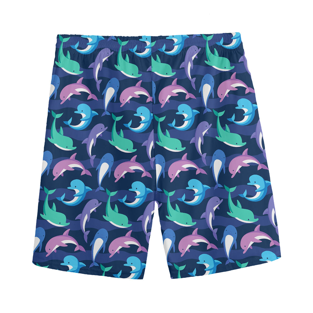Colorful Dolphin Pattern Print Men's Sports Shorts