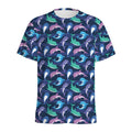 Colorful Dolphin Pattern Print Men's Athletic T-Shirt
