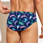 Colorful Dolphin Pattern Print Men's Swim Briefs
