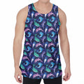 Colorful Dolphin Pattern Print Men's Velvet Tank Top