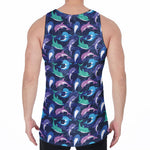 Colorful Dolphin Pattern Print Men's Velvet Tank Top