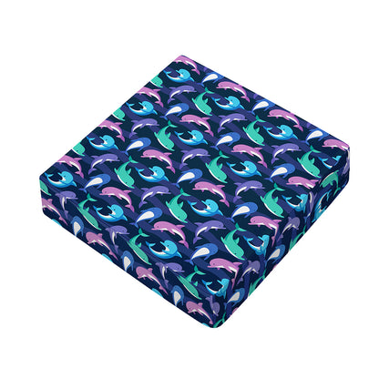Colorful Dolphin Pattern Print Outdoor Seat Cushion Cover