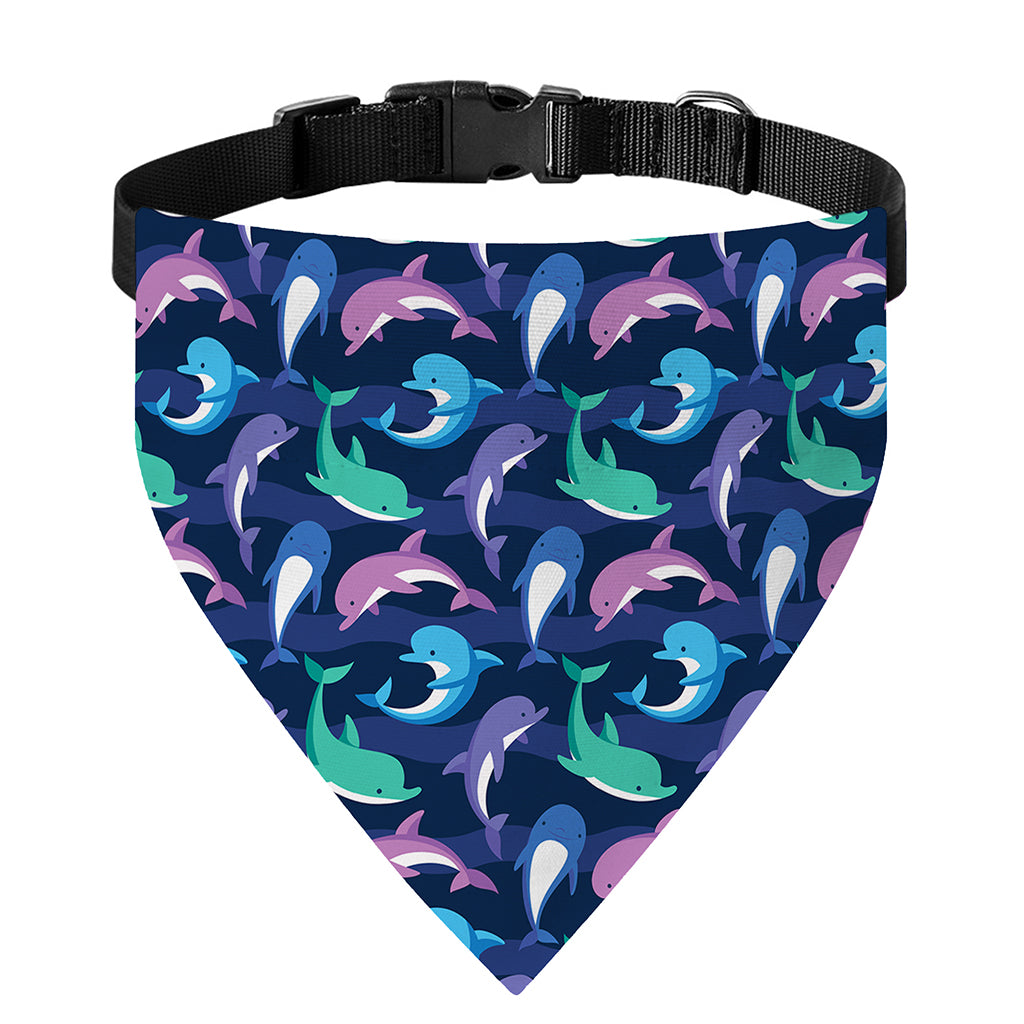 Colorful Dolphin Pattern Print Over The Collar Dog Bandana