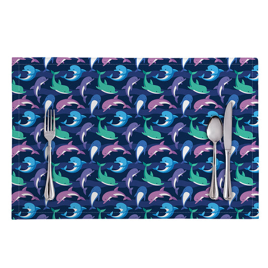 Colorful Dolphin Pattern Print Placemat