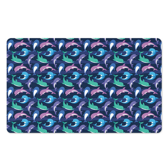Colorful Dolphin Pattern Print Polyester Doormat