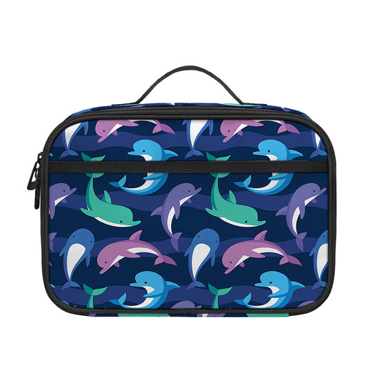 Colorful Dolphin Pattern Print Portable Lunch Bag