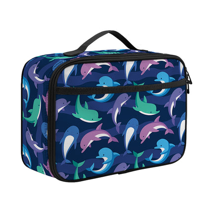 Colorful Dolphin Pattern Print Portable Lunch Bag