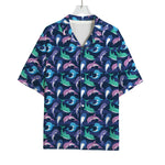 Colorful Dolphin Pattern Print Rayon Hawaiian Shirt