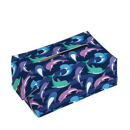Colorful Dolphin Pattern Print Rectangle Tissue Box Cover