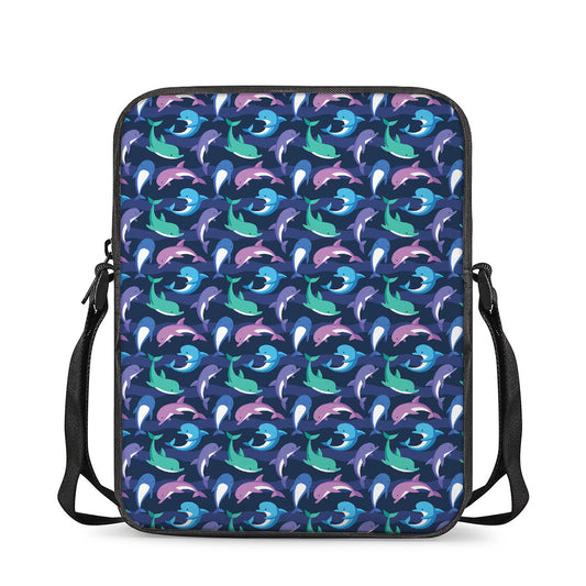 Colorful Dolphin Pattern Print Rectangular Crossbody Bag