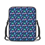 Colorful Dolphin Pattern Print Rectangular Crossbody Bag