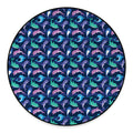 Colorful Dolphin Pattern Print Round Floor Mat