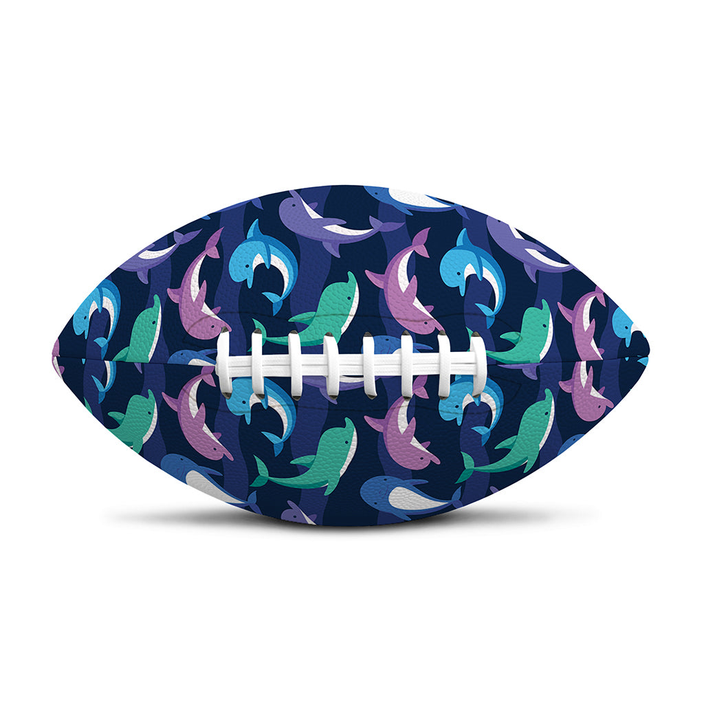 Colorful Dolphin Pattern Print Rugby Ball