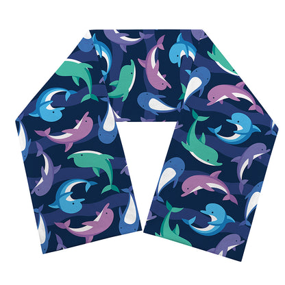 Colorful Dolphin Pattern Print Scarf