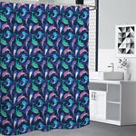 Colorful Dolphin Pattern Print Shower Curtain