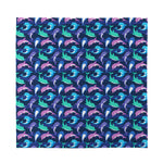 Colorful Dolphin Pattern Print Silk Bandana
