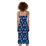 Colorful Dolphin Pattern Print Slim Fit Midi Cami Dress