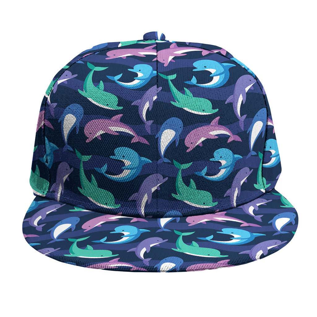 Colorful Dolphin Pattern Print Snapback Cap