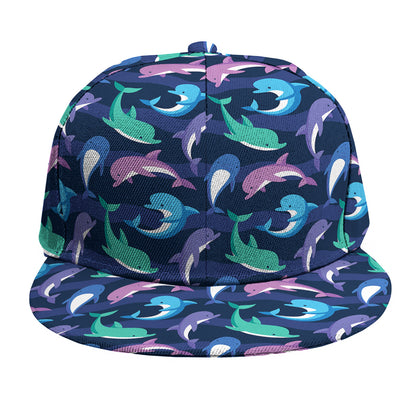 Colorful Dolphin Pattern Print Snapback Cap