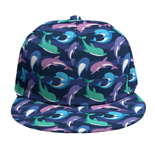 Colorful Dolphin Pattern Print Snapback Cap
