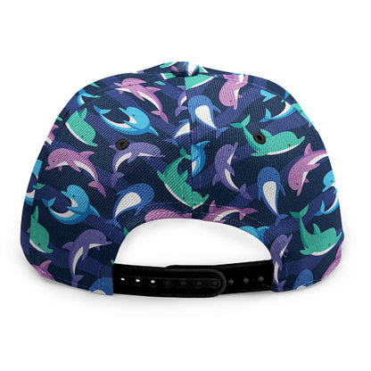 Colorful Dolphin Pattern Print Snapback Cap