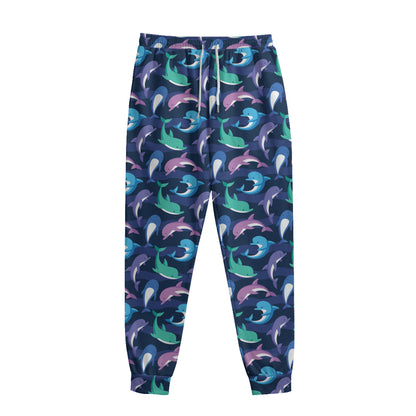Colorful Dolphin Pattern Print Sweatpants