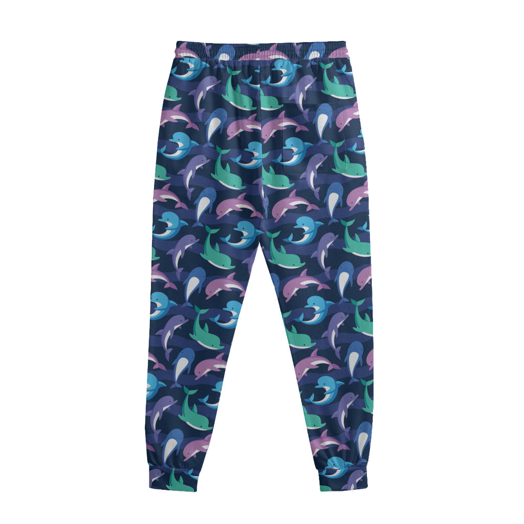 Colorful Dolphin Pattern Print Sweatpants