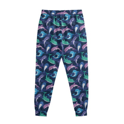 Colorful Dolphin Pattern Print Sweatpants
