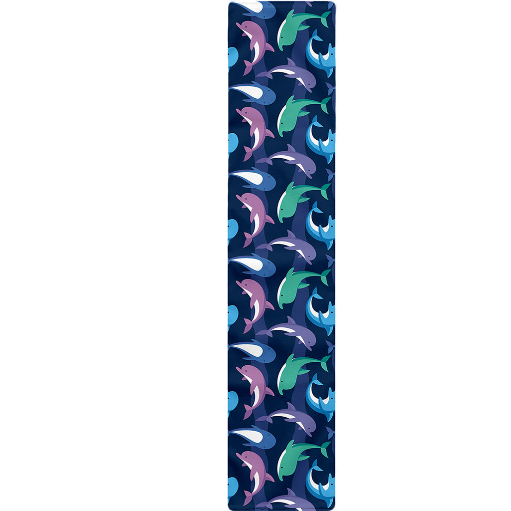 Colorful Dolphin Pattern Print Table Runner