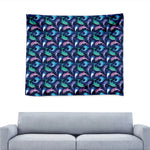 Colorful Dolphin Pattern Print Tapestry