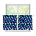 Colorful Dolphin Pattern Print Tier Curtains