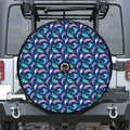 Colorful Dolphin Pattern Print Tire Cover With Camera Hole