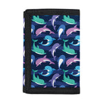 Colorful Dolphin Pattern Print Trifold Wallet