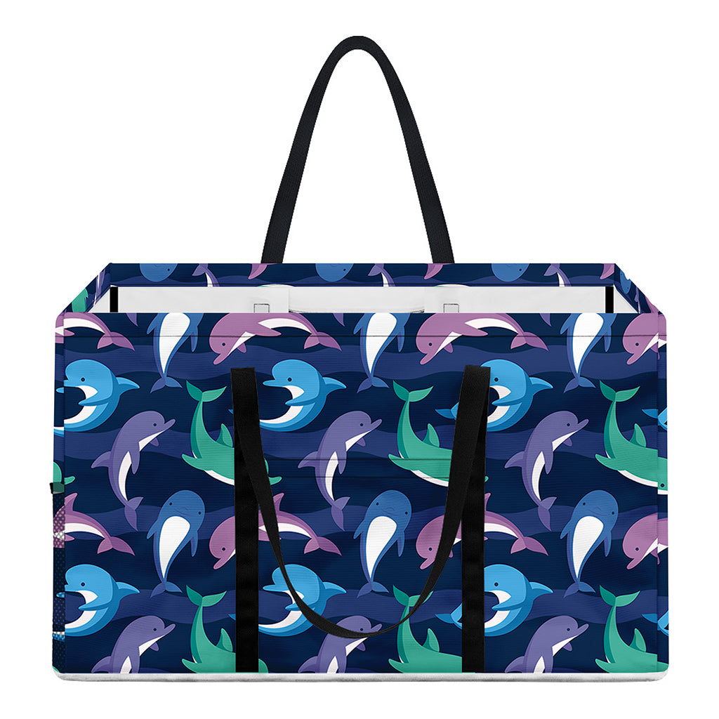 Colorful Dolphin Pattern Print Utility Tote Bag