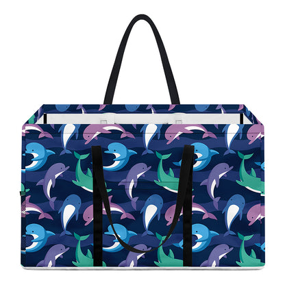 Colorful Dolphin Pattern Print Utility Tote Bag