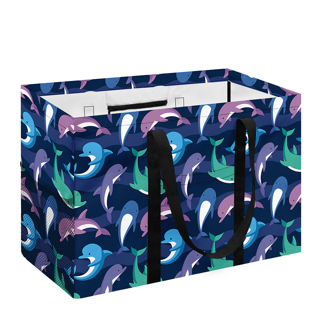 Colorful Dolphin Pattern Print Utility Tote Bag