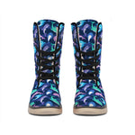 Colorful Dolphin Pattern Print Winter Boots