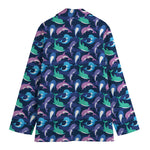 Colorful Dolphin Pattern Print Women's Blazer