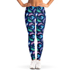 Colorful Dolphin Pattern Print Women's Leggings