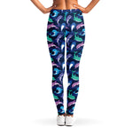 Colorful Dolphin Pattern Print Women's Leggings