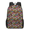 Colorful Donut Pattern Print 17 Inch Backpack