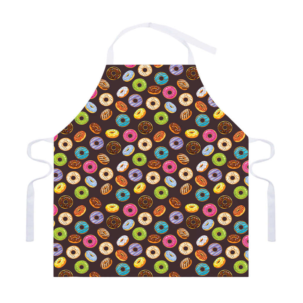 Colorful Donut Pattern Print Adjustable Apron