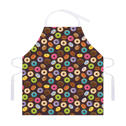 Colorful Donut Pattern Print Adjustable Apron