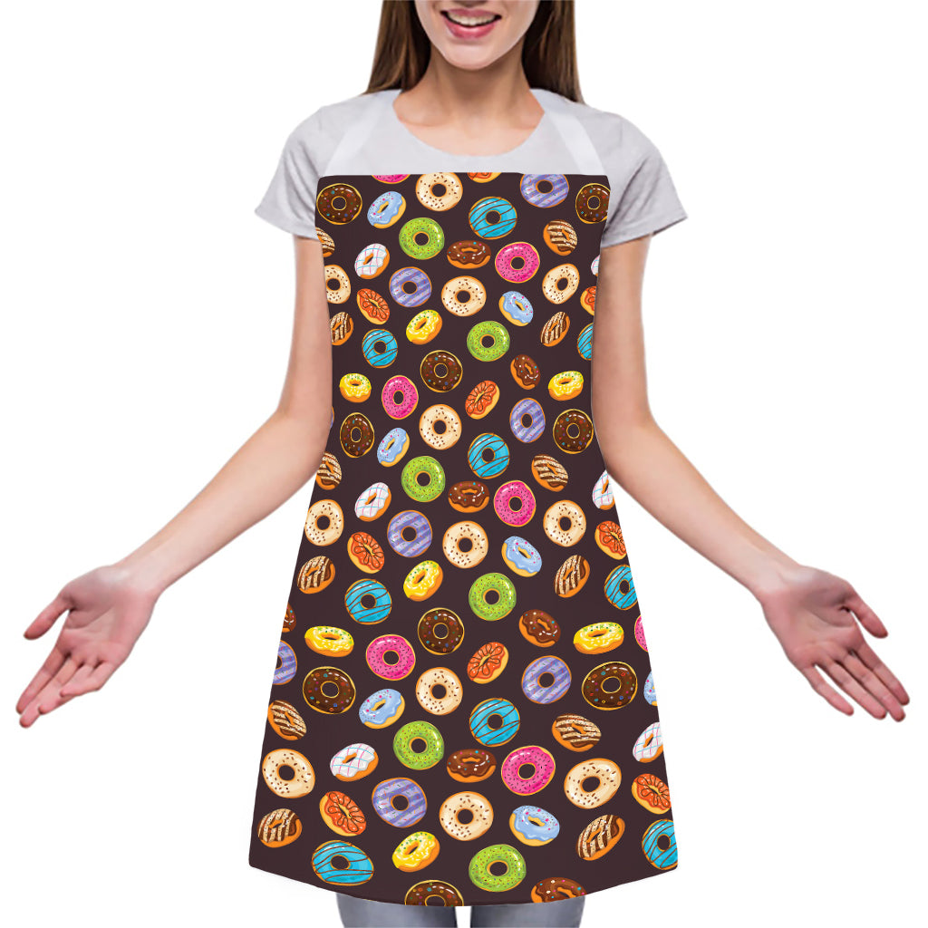 Colorful Donut Pattern Print Adjustable Apron