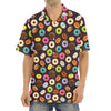 Colorful Donut Pattern Print Aloha Shirt