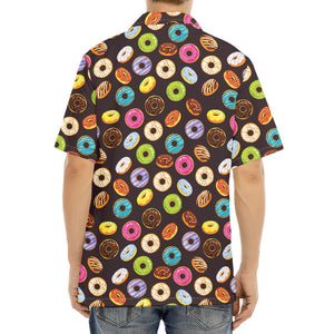 Colorful Donut Pattern Print Aloha Shirt