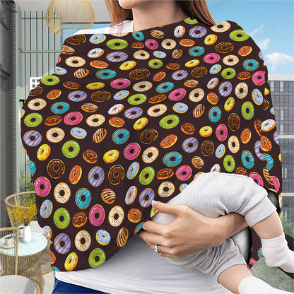 Colorful Donut Pattern Print Baby Seat Cover