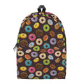 Colorful Donut Pattern Print School Backpack