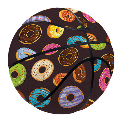 Colorful Donut Pattern Print Basketball